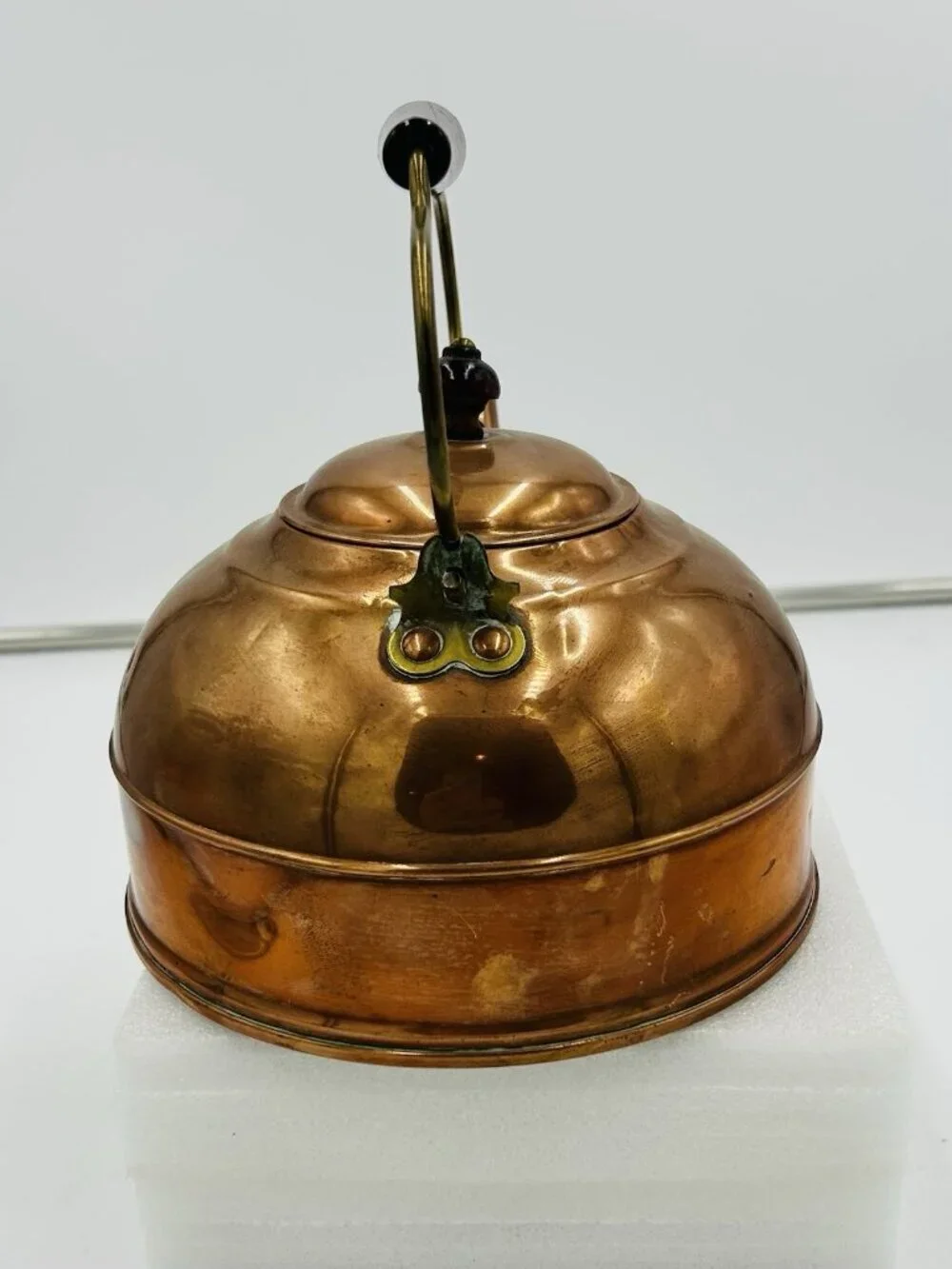 Vintage Revere Ware 1801 Solid Copper Teapot 1981 Wood Handle Rome NY USA